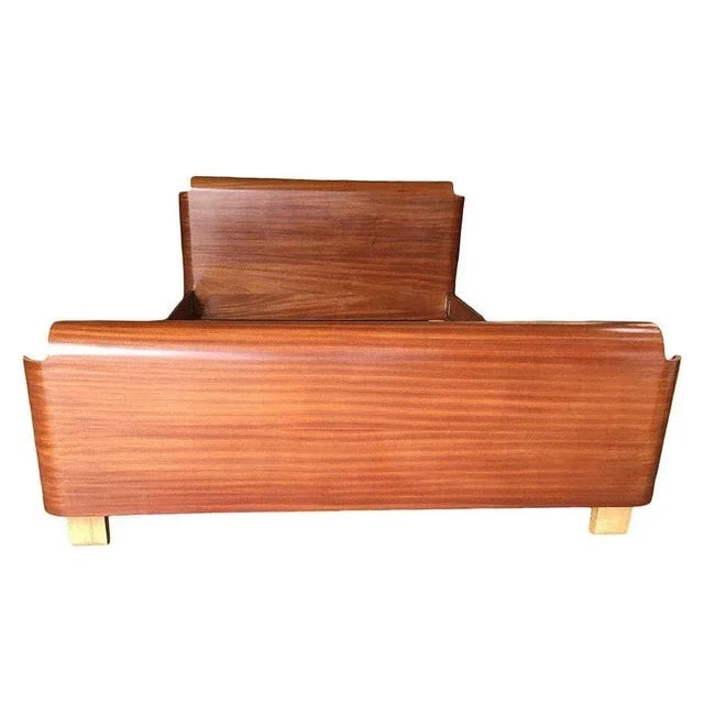Mid Century Herman Miller DCW Style Molded Mahogany Plywood Full Size Bed Frame - 2