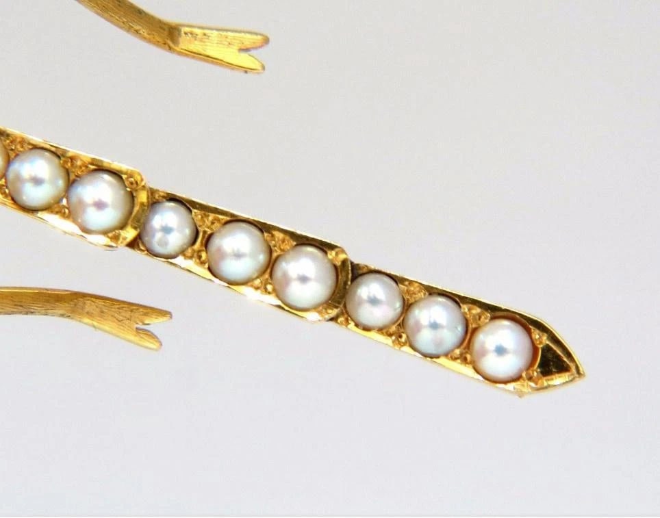 Dragonfly Natural Pearls Blackstar Brooch Pin 18Kt Gold Ref 12303** - 9