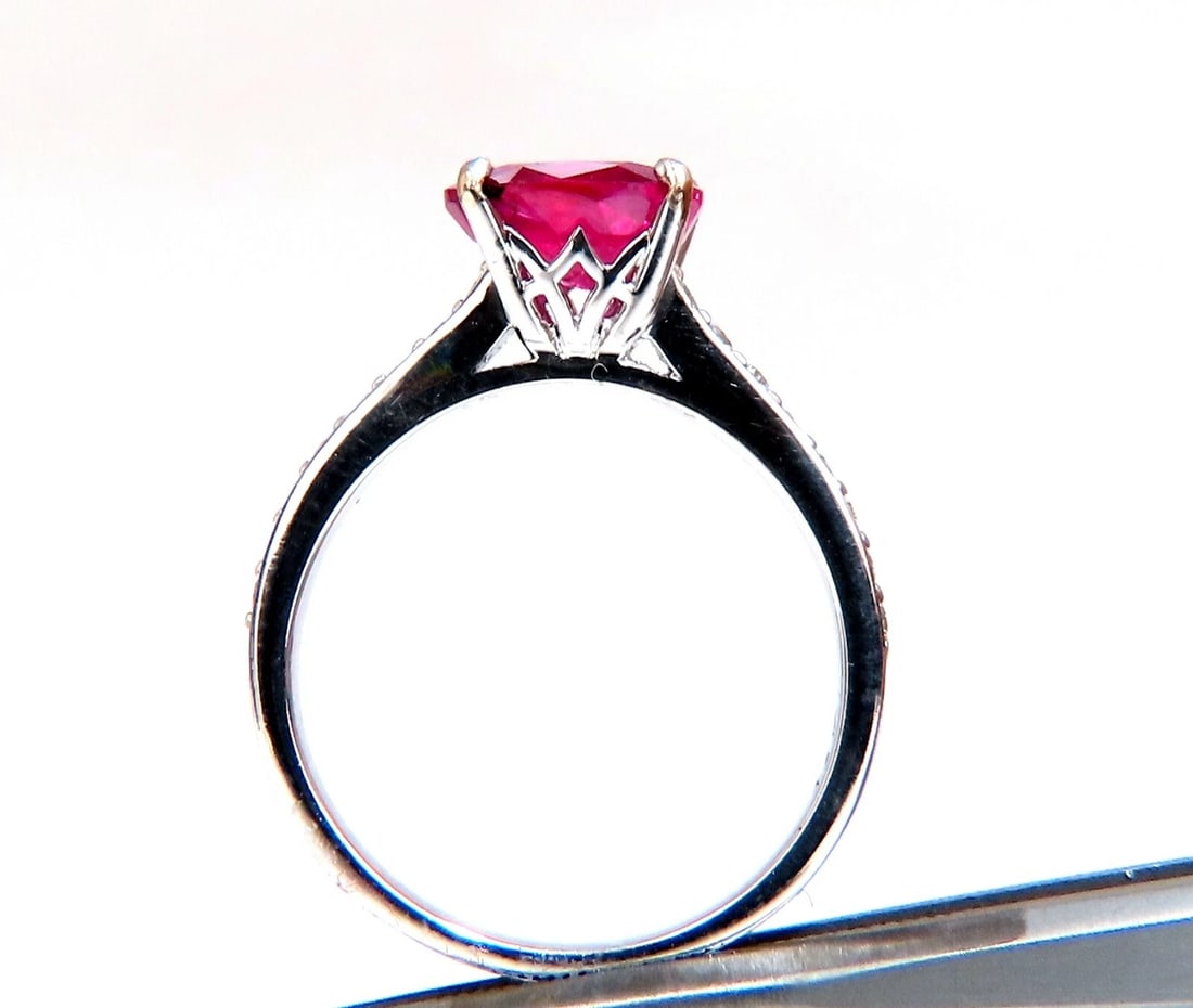GIA Certified 3.06ct red natural ruby diamonds ring 14 Karat *v - 5