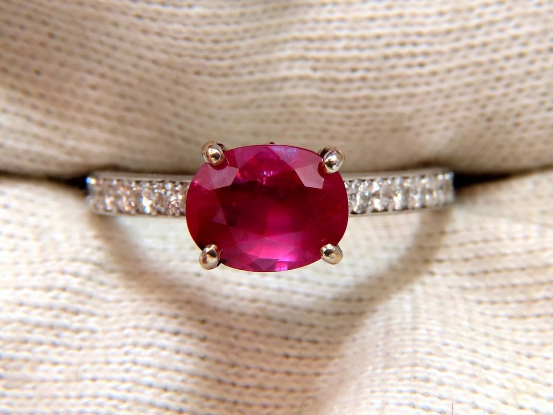 GIA Certified 3.06ct red natural ruby diamonds ring 14 Karat *v - 6
