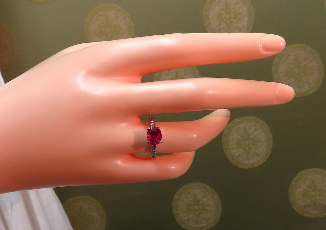 GIA Certified 3.06ct red natural ruby diamonds ring 14 Karat *v - 7