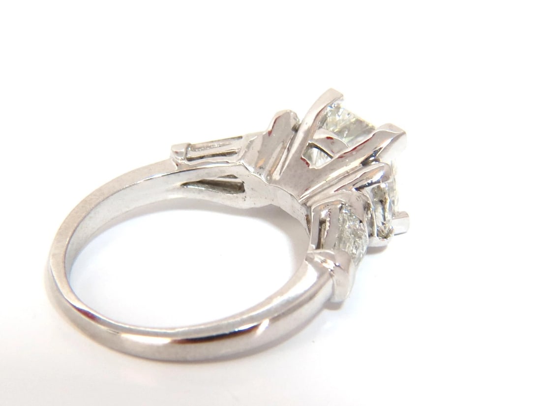 GIA certified 4.77ct. princess cut diamonds ring G/Si-1 platinum classic *v - 6