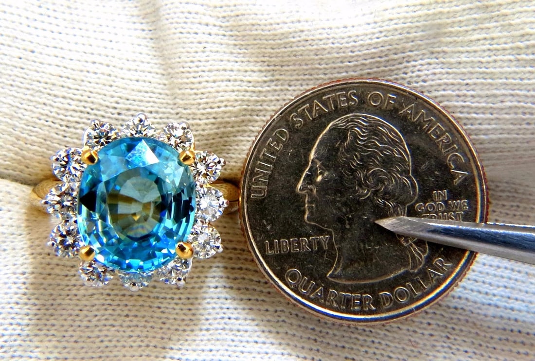 Freedom Indigo Pure Blue Natural Zircon Diamond Ring 10.05ct 14kt *v - 10