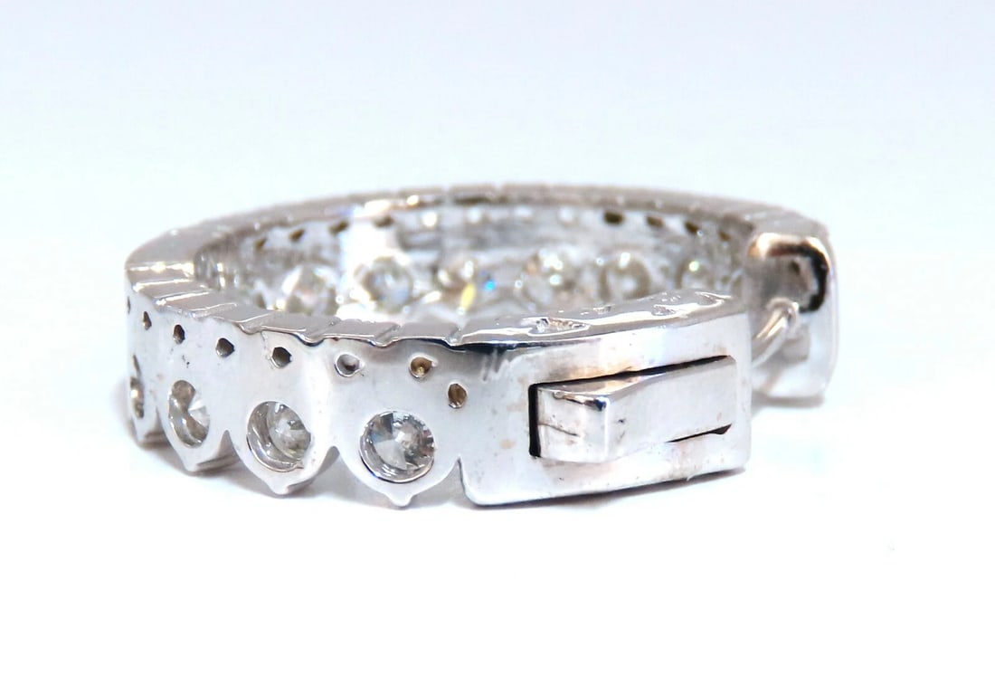 4.70ct Natural Round Diamonds Double Row Earrings 14kt stacking deco** - 6