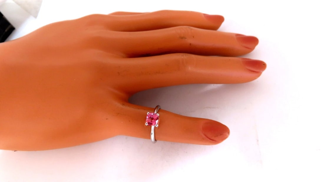 Certified Padparadscha No Heat 1.11ct Natural Sapphire Pink No Heat Platinum** - 3