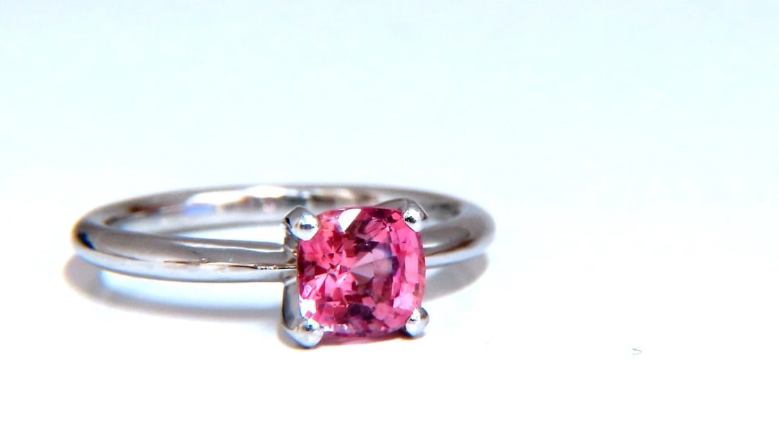 Certified Padparadscha No Heat 1.11ct Natural Sapphire Pink No Heat Platinum** - 7