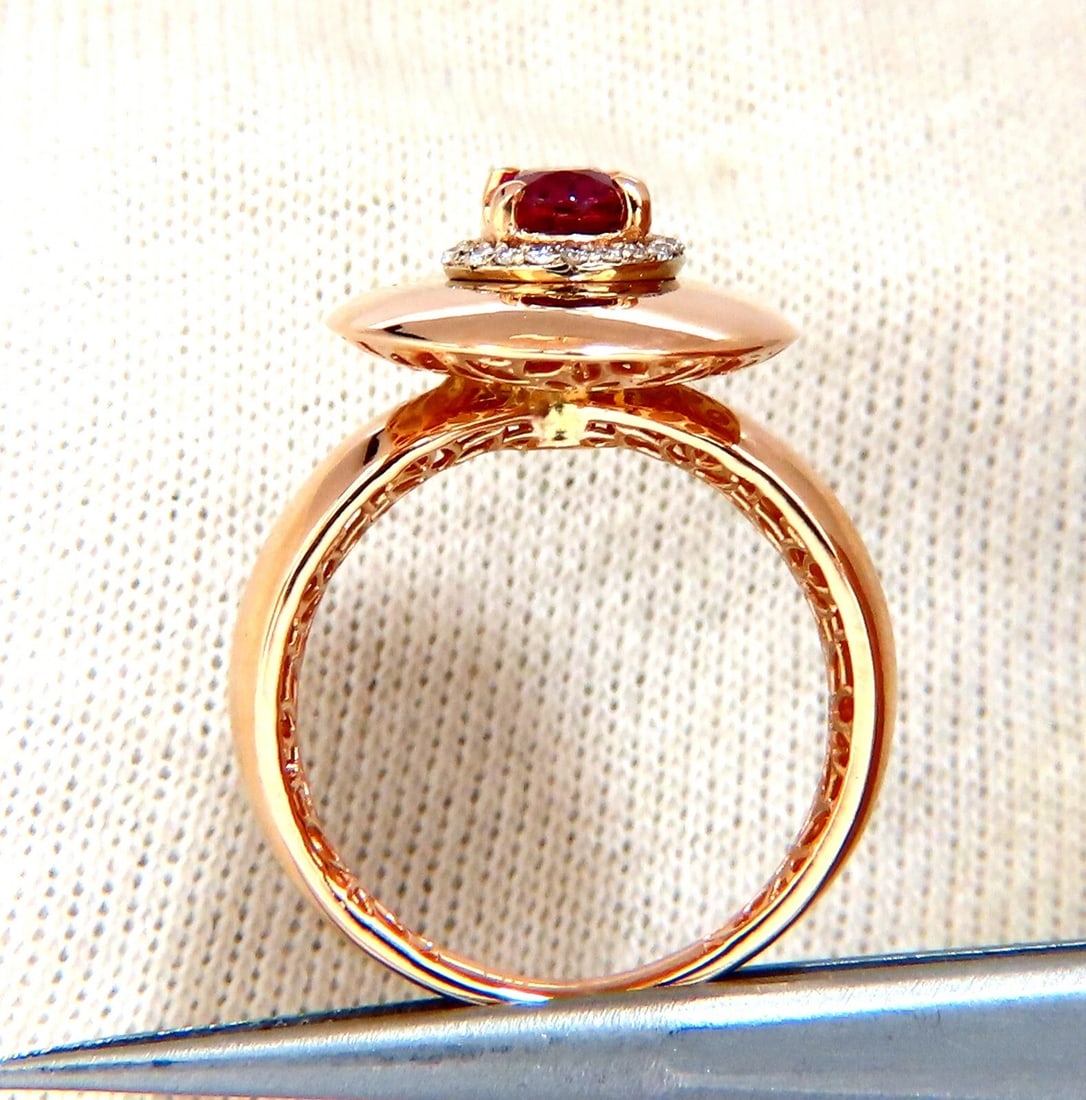 GIA Certified 1.19ct oval cut red No Heat Ruby diamonds ring 14kt *v - 6