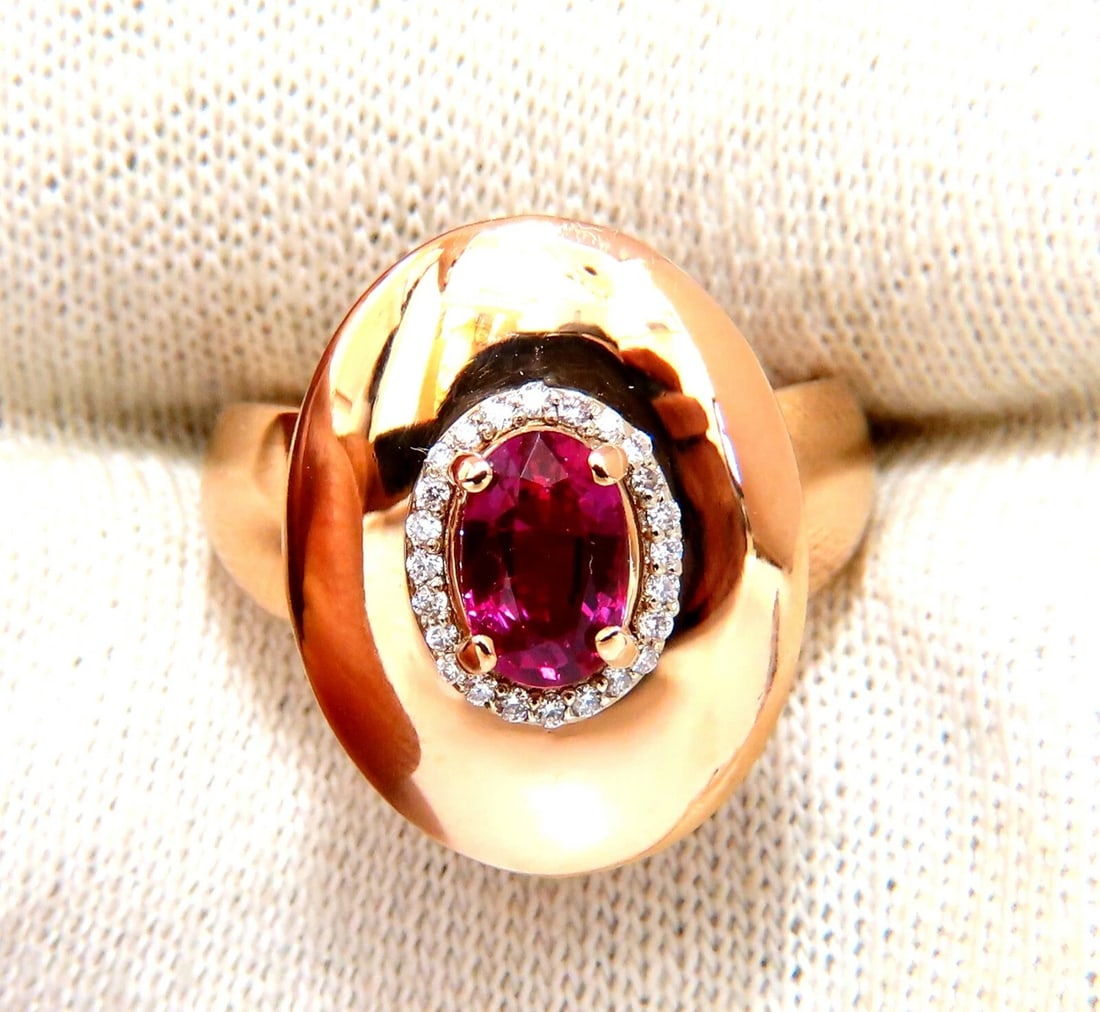 GIA Certified 1.19ct oval cut red No Heat Ruby diamonds ring 14kt *v - 7