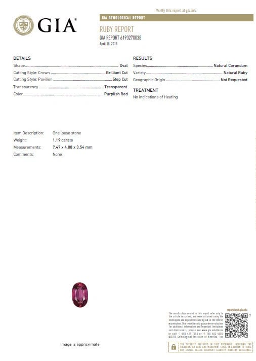 GIA Certified 1.19ct oval cut red No Heat Ruby diamonds ring 14kt *v - 8