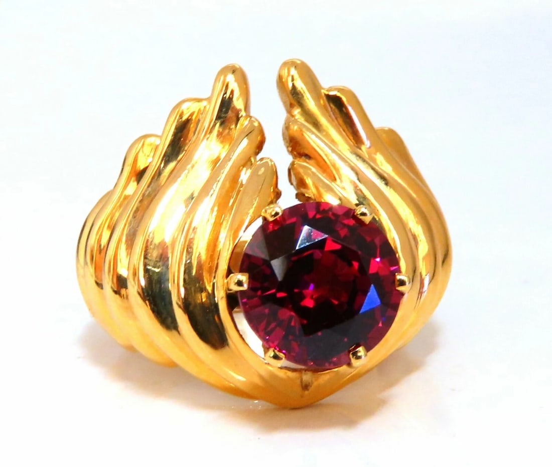 2.02ct Natural Tourmaline Solitaire Ring 14kt Eagle Wing Wrap *v: Title: 2.02ct Natural Tourmaline Solitaire Ring 14kt Eagle Wing Wrap *v Description: MAGNIFICENT JEWELS 2.02ct. Natural purple Red Tourmaline Solitaire ring. clean clarity The Fine Gem Tourmaline 8.8m