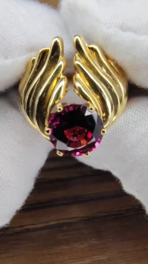 2.02ct Natural Tourmaline Solitaire Ring 14kt Eagle Wing Wrap *v - 2