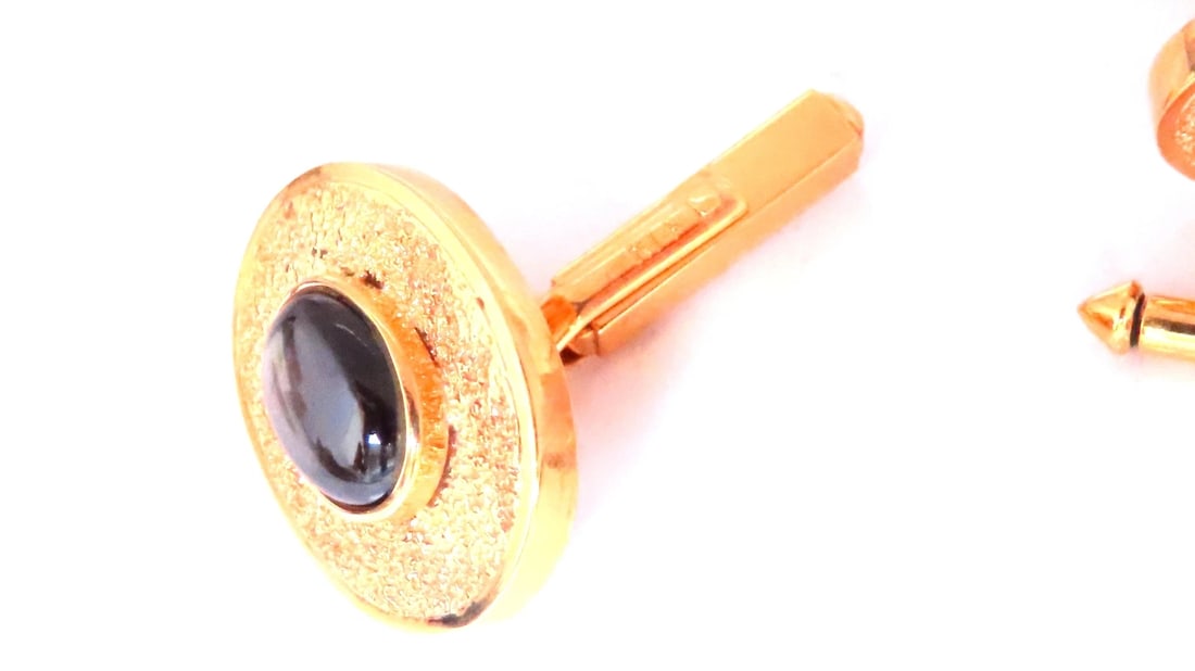 Black Star Cufflinks And Studs Set 14kt 12482** - 4