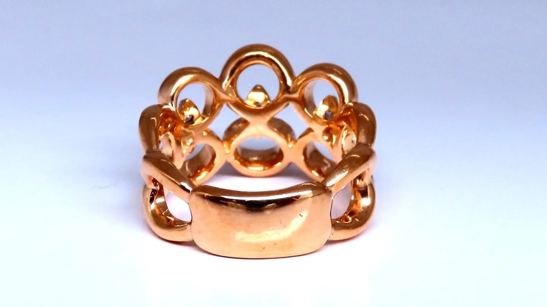 .20ct Natural Diamonds Circles Loop ring 14kt Gold *v - 5