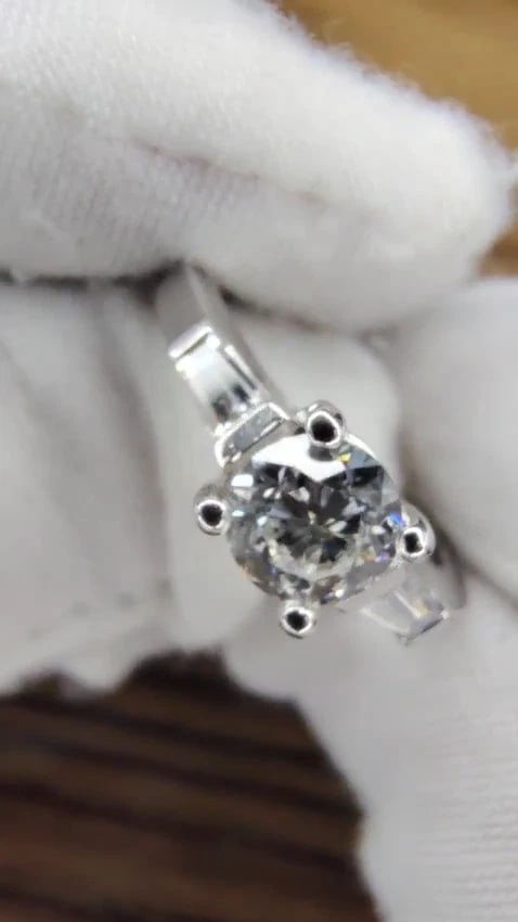GIA Certified .90ct + .36ct Round Natural Diamond Engagement Ring Platinum *v - 2