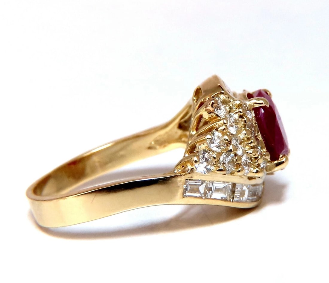 GIA Certified 4.08ct Burma Red Ruby Diamonds Ring 18 Karat *v - 6