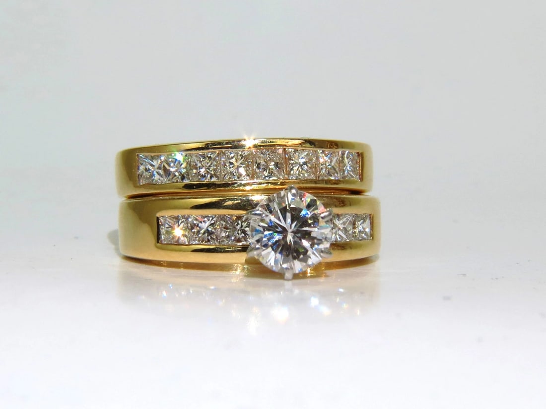 2.50CT NATURAL DIAMONDS ENGAGEMENT RING MATCHING BAND 14KT *v - 11