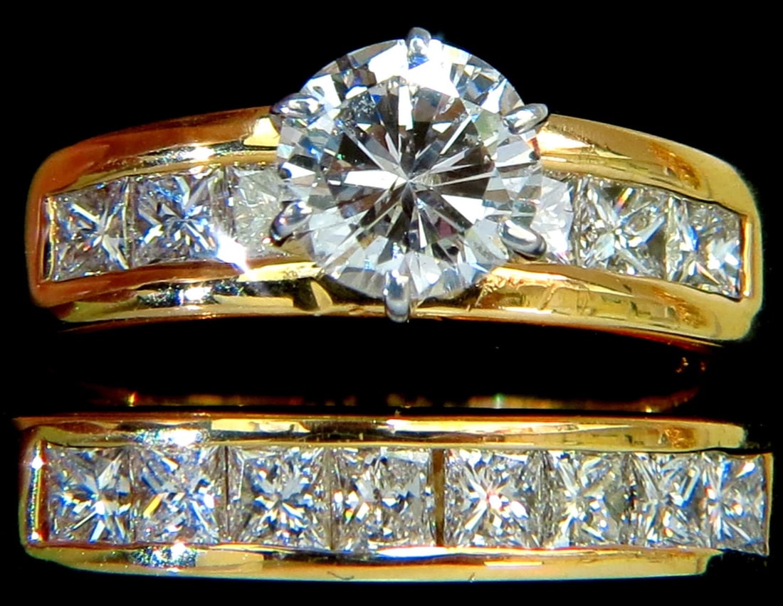 2.50CT NATURAL DIAMONDS ENGAGEMENT RING MATCHING BAND 14KT *v - 3