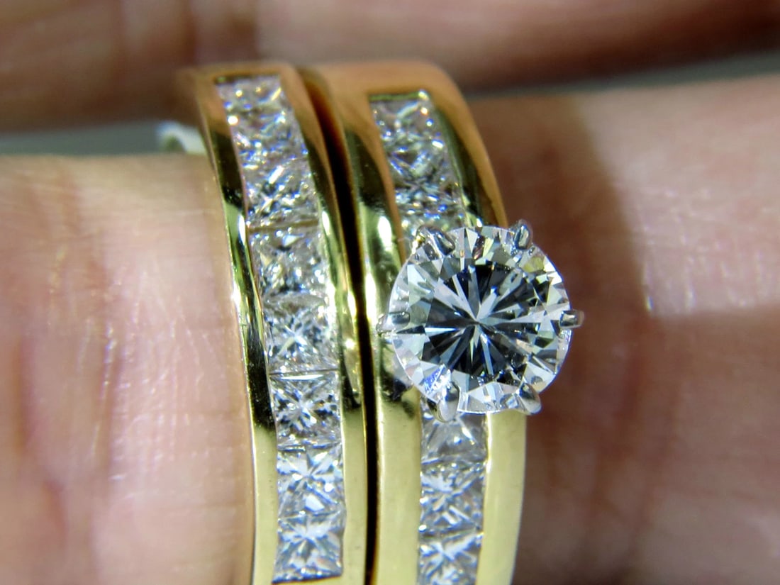 2.50CT NATURAL DIAMONDS ENGAGEMENT RING MATCHING BAND 14KT *v - 9