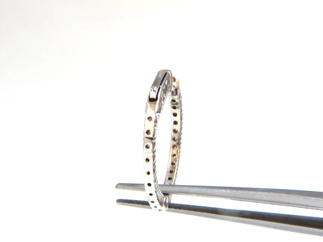 .86ct natural round brilliant in/out diamond hoop earrings 14kt g/vs** - 4