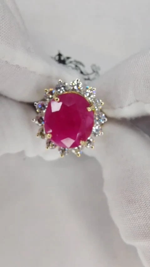 GIA Certified 16.37ct natural Ruby Diamonds Ring 14kt *v - 2