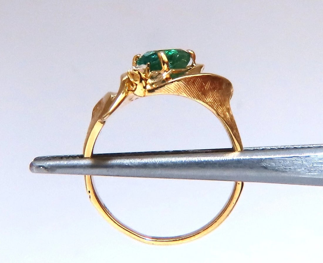 Emerald Diamond Ring 14kt 1.15ct Natural Mod Deco *v - 5