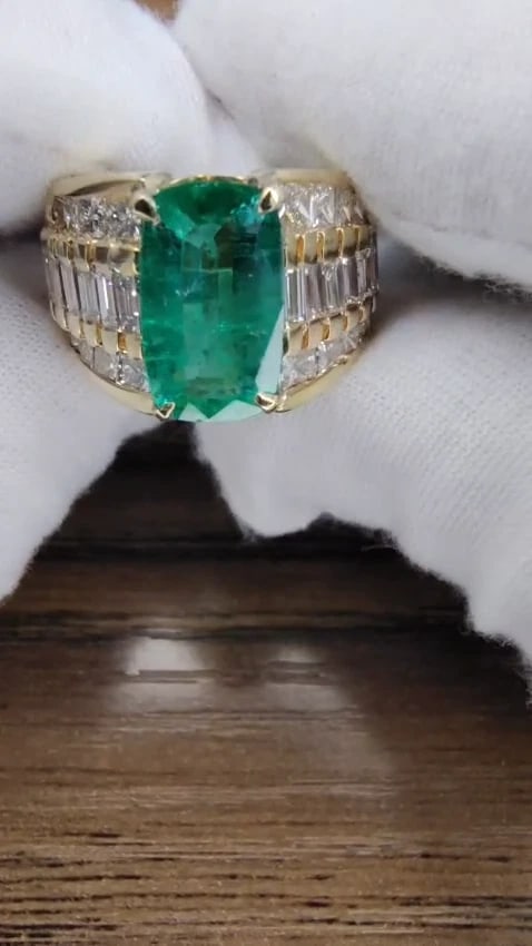 GIA Certified 3.01ct Natural Emerald Diamonds Ring 14kt Gold 12360 *v - 2