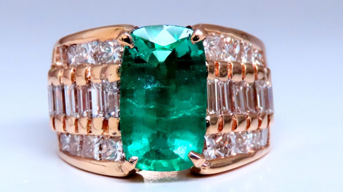 GIA Certified 3.01ct Natural Emerald Diamonds Ring 14kt Gold 12360 *v - 5