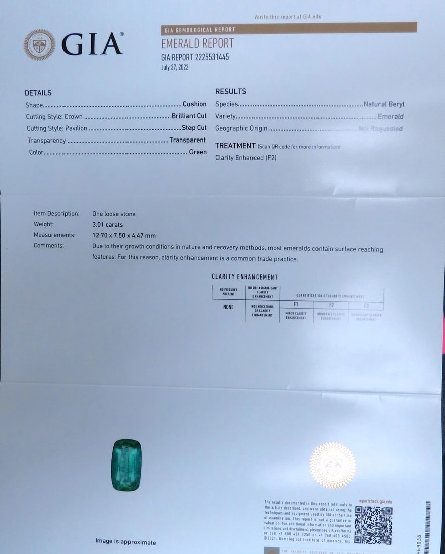 GIA Certified 3.01ct Natural Emerald Diamonds Ring 14kt Gold 12360 *v - 9