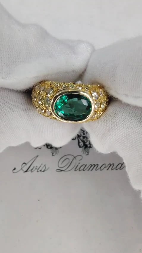 6.30CT ETERNITY NATURAL EMERALD FANCY YELLOW COLOR DIAMONDS RING 14kt *v - 2