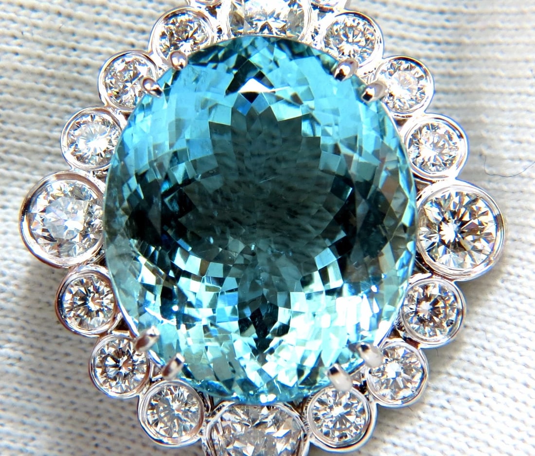 GIA Certified 33.71ct. Natural "Blue" Aquamarine Diamonds necklace ** - 2