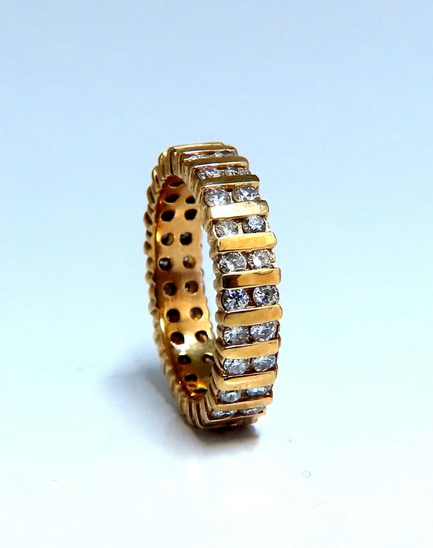 1.50ct natural round diamonds eternity ring channel set durable 14kt *v - 3
