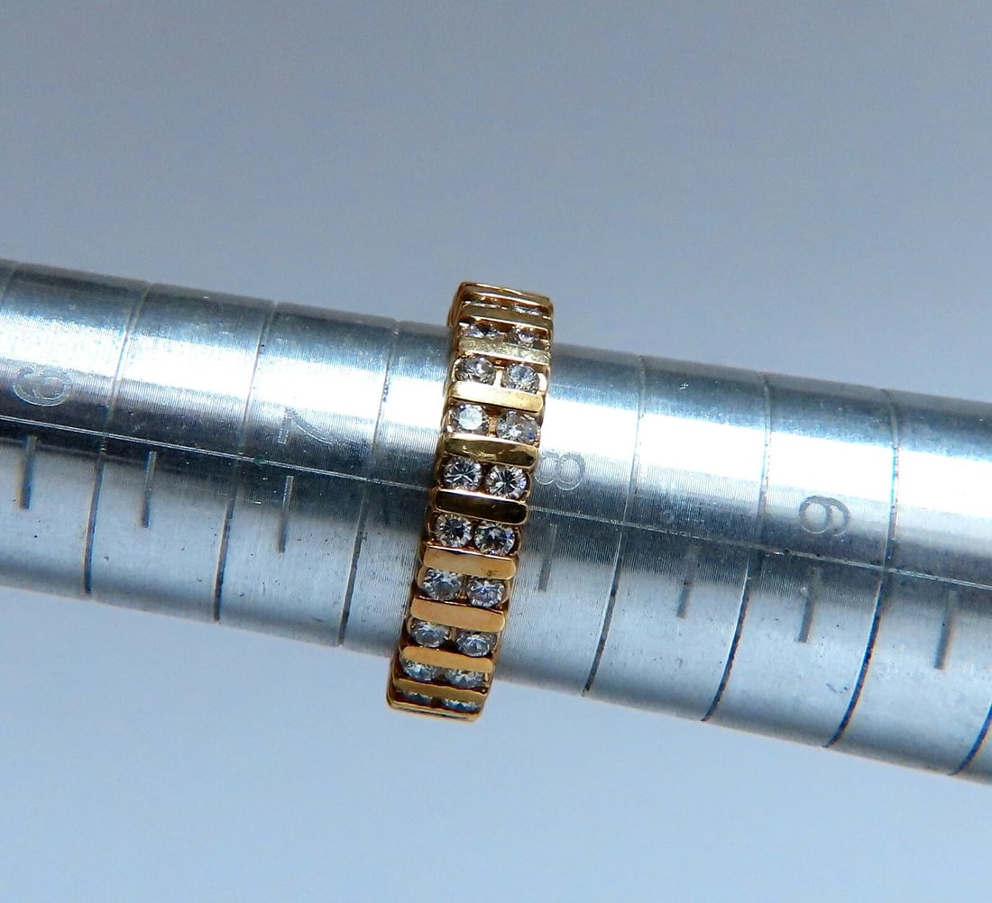 1.50ct natural round diamonds eternity ring channel set durable 14kt *v - 5
