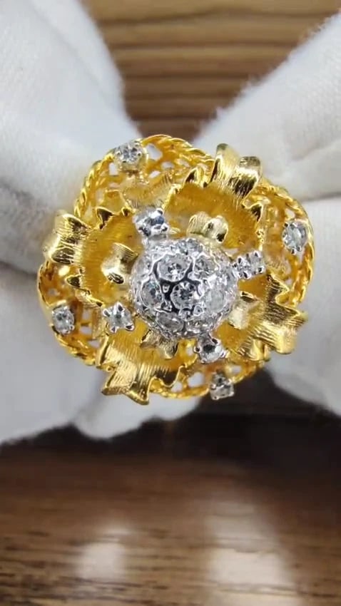 .30ct Natural Diamonds Filigree Curling Ring 14kt *v - 2