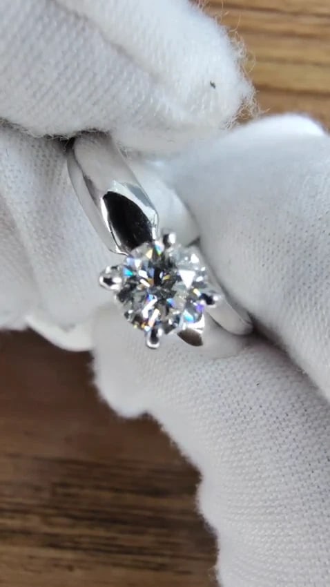 GIA Certified .51ct natural round cut diamond solitaire ring platinum G/Vs *v - 2