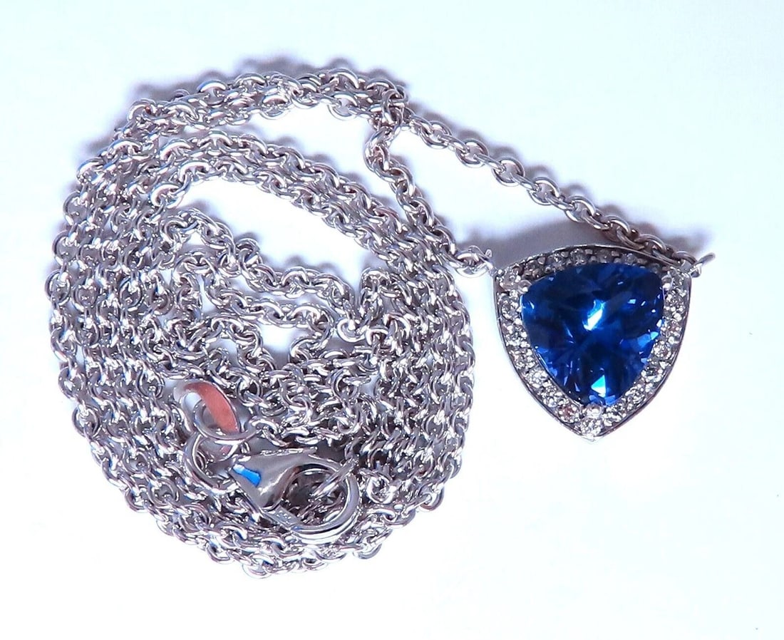 2.15ct Tanzanite Necklace 14kt Gold Trillian 18 inch Necklace** - 5
