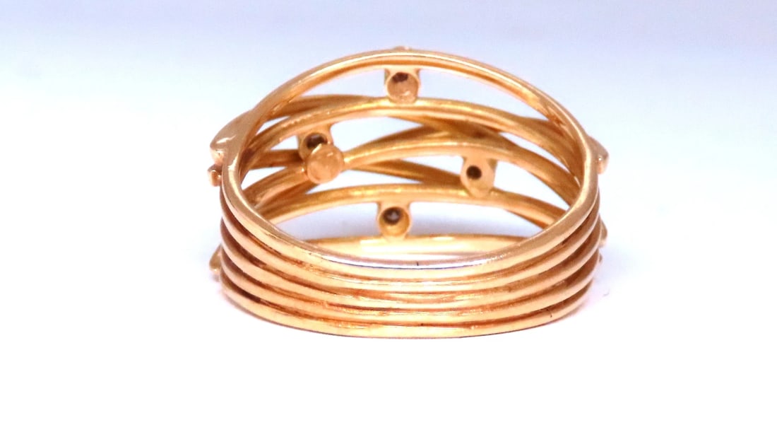 .04ct Natural Diamond Satin Barbed Wire Form Ring 14kt gold 12420 *v - 4