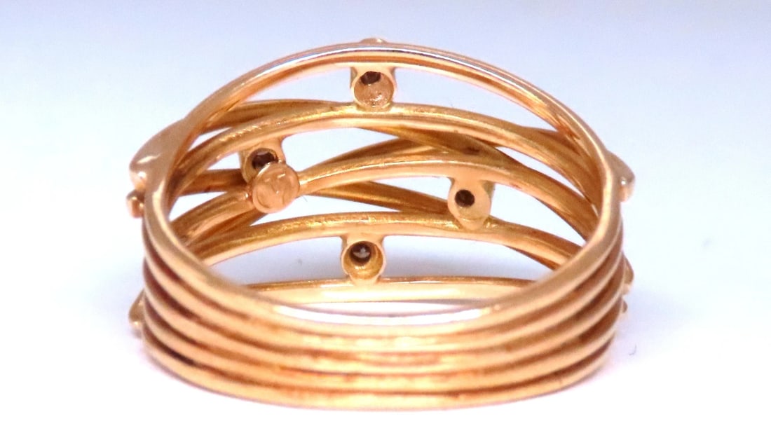 .04ct Natural Diamond Satin Barbed Wire Form Ring 14kt gold 12420 *v - 5