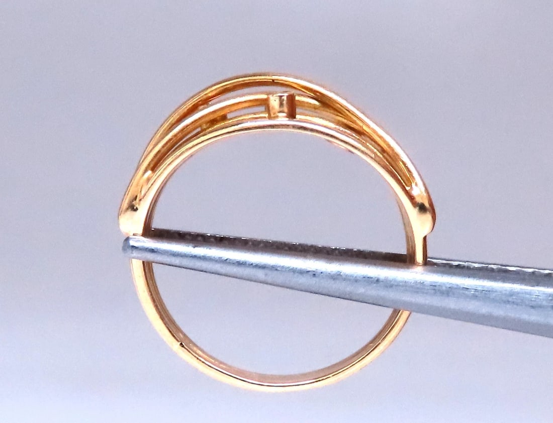 .04ct Natural Diamond Satin Barbed Wire Form Ring 14kt gold 12420 *v - 6