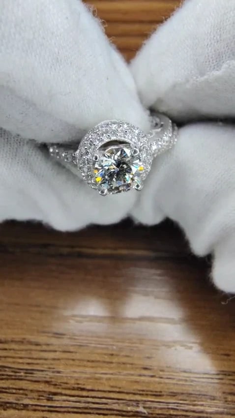 GIA Certified .70ct & 1.00ct round natural diamond ring & Matching band 18kt *v - 2