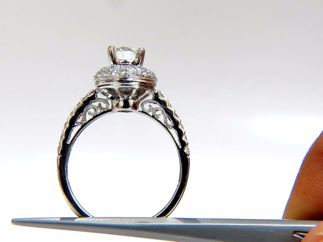 GIA Certified .70ct & 1.00ct round natural diamond ring & Matching band 18kt *v - 5