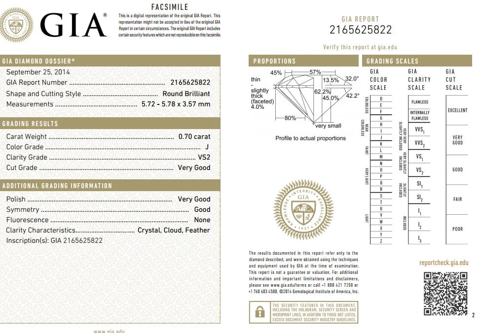 GIA Certified .70ct & 1.00ct round natural diamond ring & Matching band 18kt *v - 7
