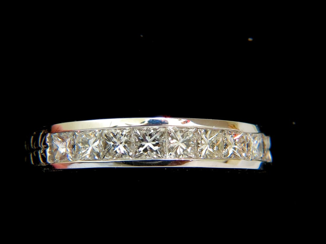 14KT .72CT NATURAL DIAMONDS EDWARDIAN DECO REVIVAL BAND PRINCESS CUTS *v - 3