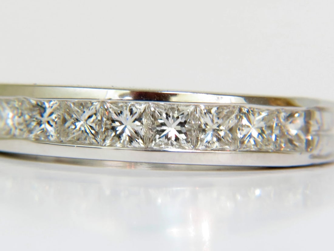 14KT .72CT NATURAL DIAMONDS EDWARDIAN DECO REVIVAL BAND PRINCESS CUTS *v - 4