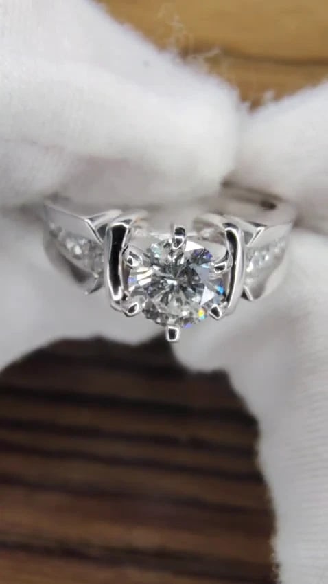 .87ct Natural Round Diamond Engagement Ring 14 Karat *v - 2