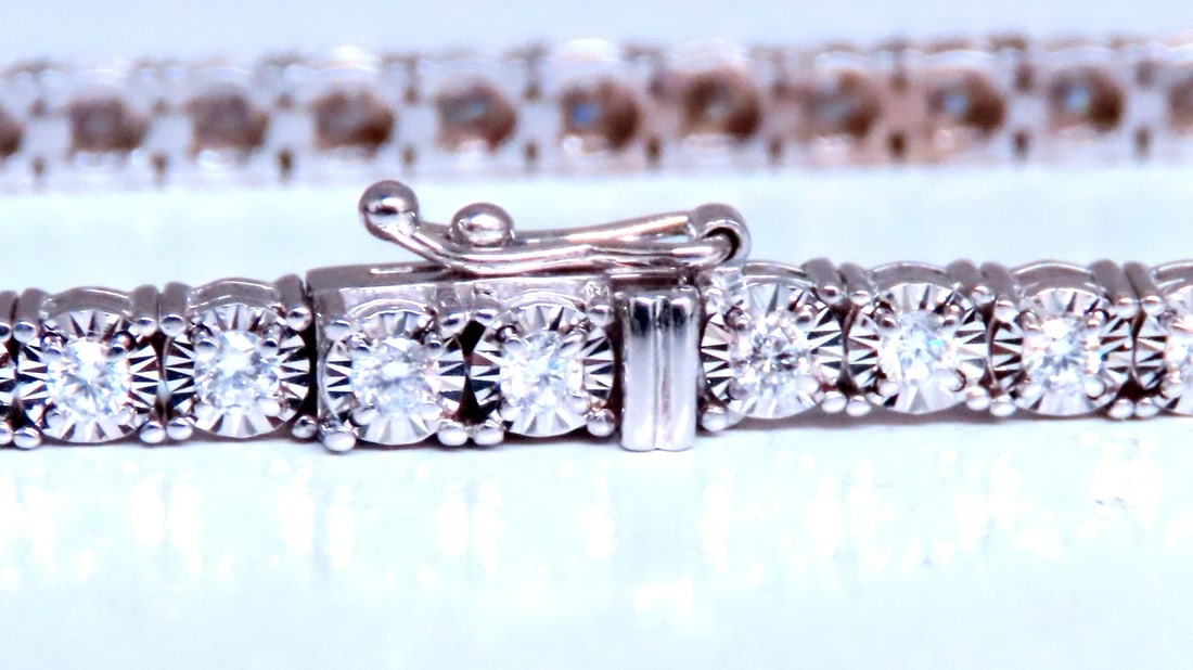 2.40ct natural round diamonds bracelet 14kt gold 12467** - 4