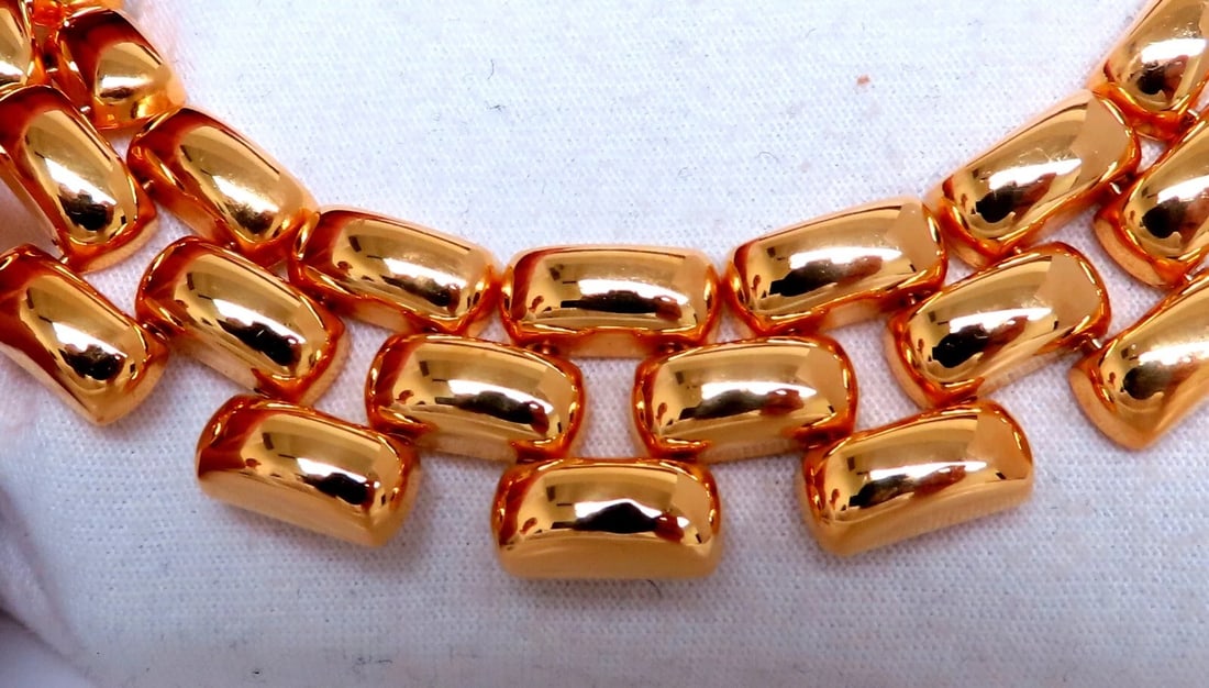 18.5mm Wide Classic Panther Link Necklace 14kt gold 74 grams** - 2