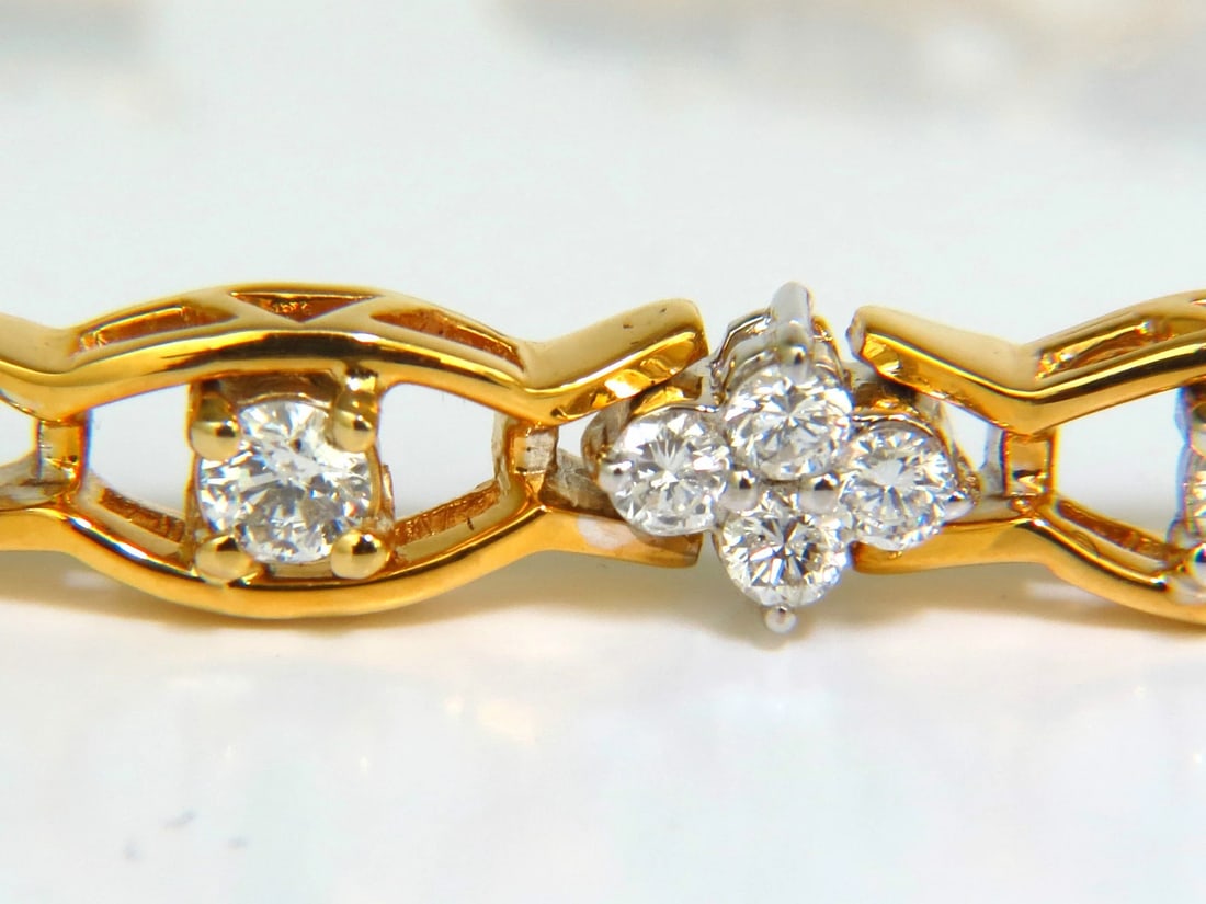 3.65Ct CLUSTERS DIAMOND BRACELET G VS 14KT EXCELLENT CUTS & LINKS** - 6