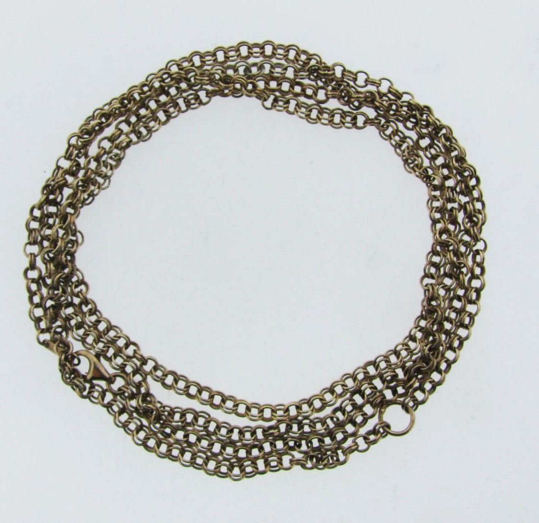 FUN Silver Chain with Gold Wash Necklace Circa 1960s! - 2