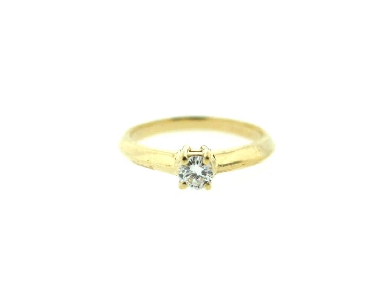 VINTAGE C.1950 DIAMOND 14K YELLOW GOLD ENGAGEMENT RING 0.30 CTS - 4