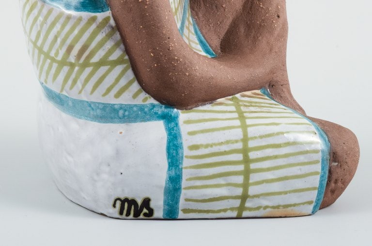 Mari Simmulson figure. Rare ceramic figure of a half-naked Tahitian woman. Upsala-Ekeby. - 7